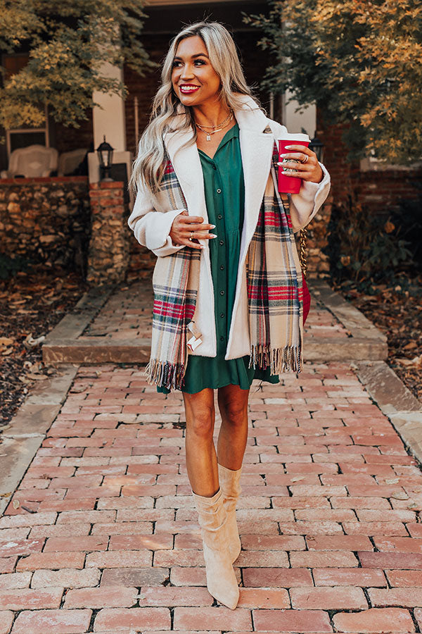 Always On Time Babydoll Tunic Dress In Green Image - 2