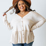 Patio Date Babydoll Top In Light Beige Curves Image - 1