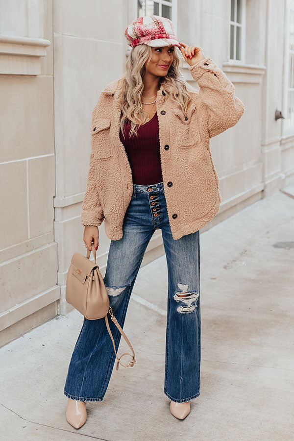 Extra Snuggles Sherpa Jacket In Iced Latte Image - 2
