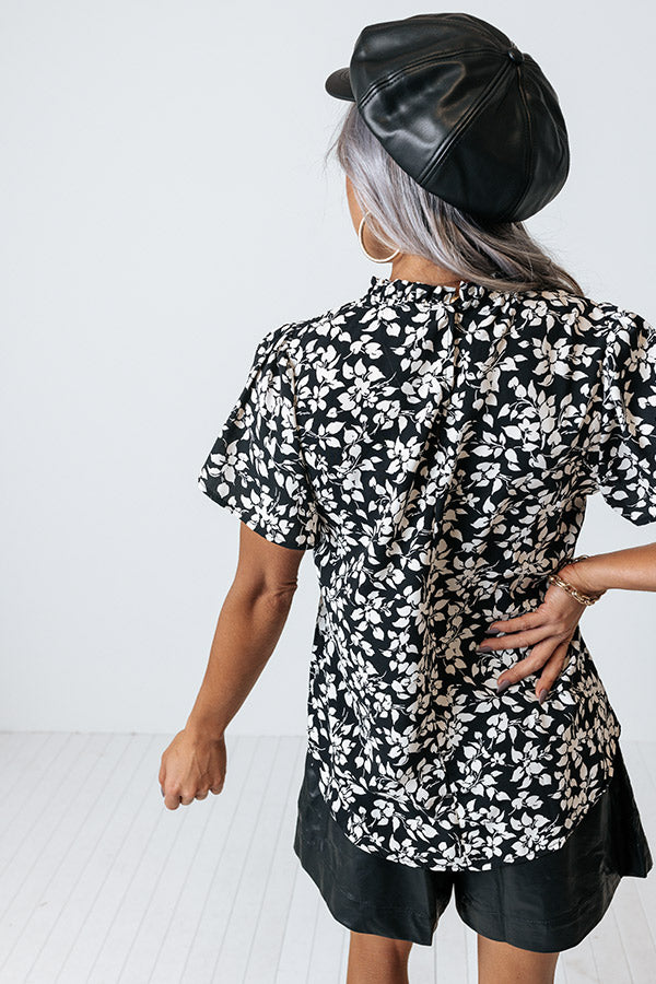 Love You Always Floral Top In Black Image - 4