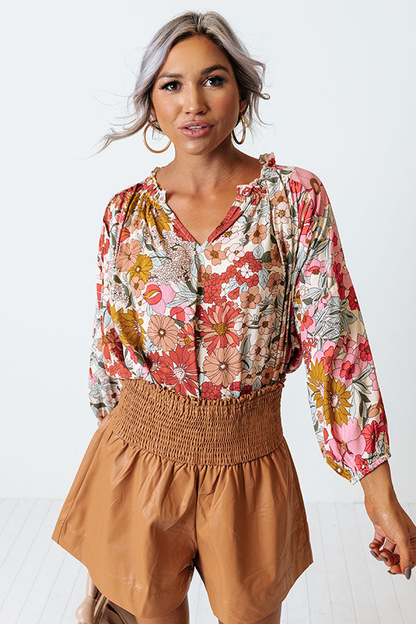 Feeling So Free Floral Shift Top in Fuchsia Image - 2