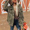 Extra Snuggles Sherpa Jacket In Olive Image - 1