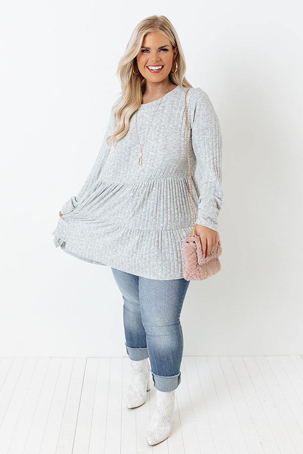 Worth The Wait Shift Top In Grey Curves Image - 1