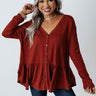 Patio Date Babydoll Top In Rust Image - 1