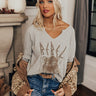 Rebel Tiger Vintage Split-Neck Thermal Graphic Top Image - 1