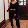 Major Win Distressed Joggers In Black Image - 1