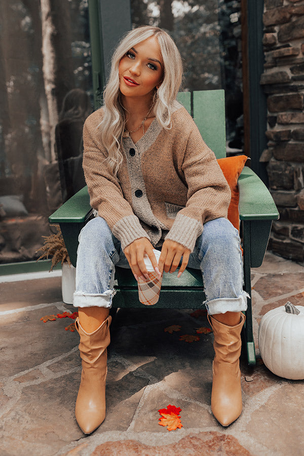 Staring At The Sunset Knit Cardigan In Honey Image - 2