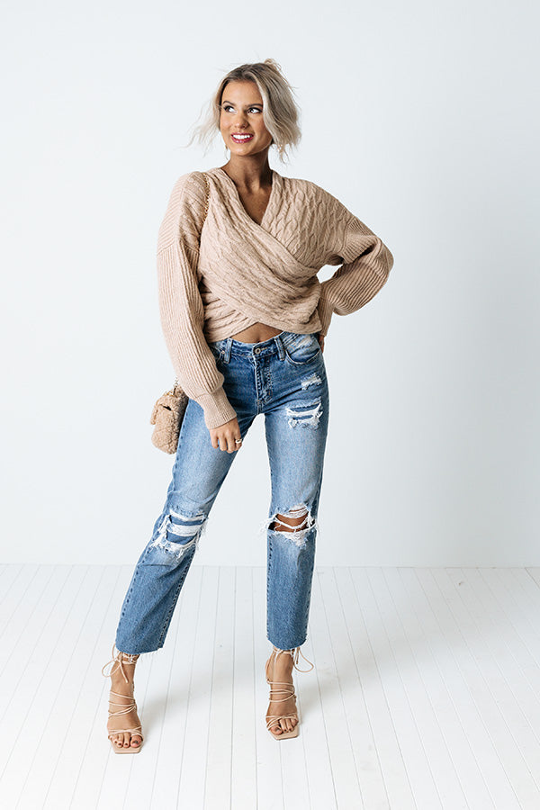 Always Flirting Sweater In Iced Latte Image - 2