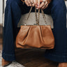 Serving Up Sass Faux Leather Clutch In Camel Image - 1