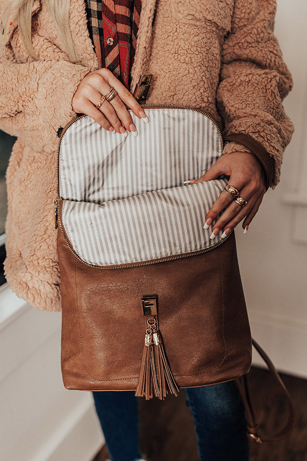 Steal Away Faux Leather Backpack In Brown Image - 2