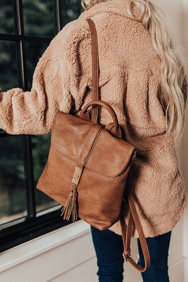 Steal Away Faux Leather Backpack In Brown Image - 1