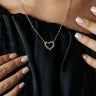 Kendra Scott Ari Heart Gold Pendant Necklace in White Crystal Image - 1