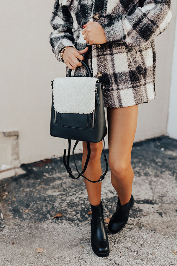 Well Played Faux Leather Backpack In Black