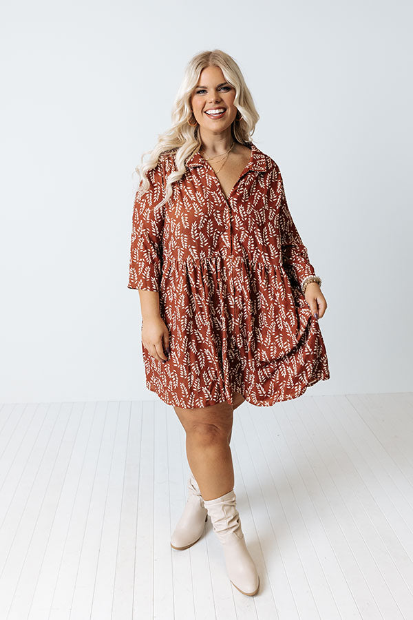 Cheery Mood Tunic Dress In Rust Curves Image - 1
