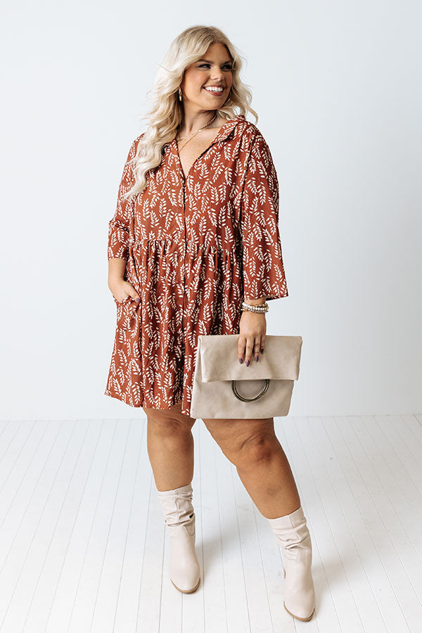 Cheery Mood Tunic Dress In Rust Curves Image - 3