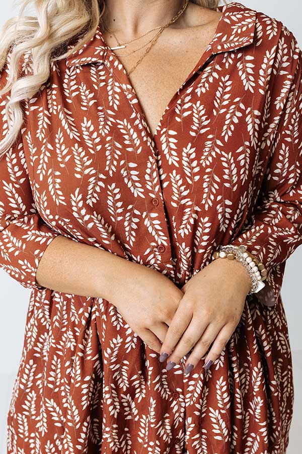 Cheery Mood Tunic Dress In Rust Curves Image - 4