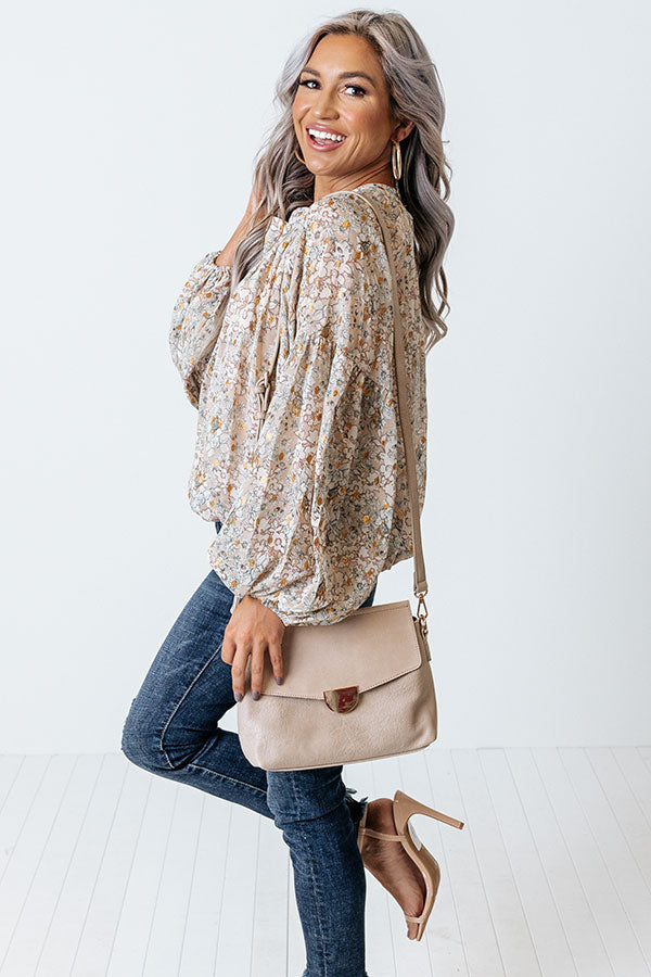 The Bellatorra Faux Leather Crossbody In Birch