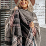 Cuddle Down Poncho In Black Curves Image - 1