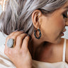 Cool Commitment Hoop Earrings In Black Image - 1