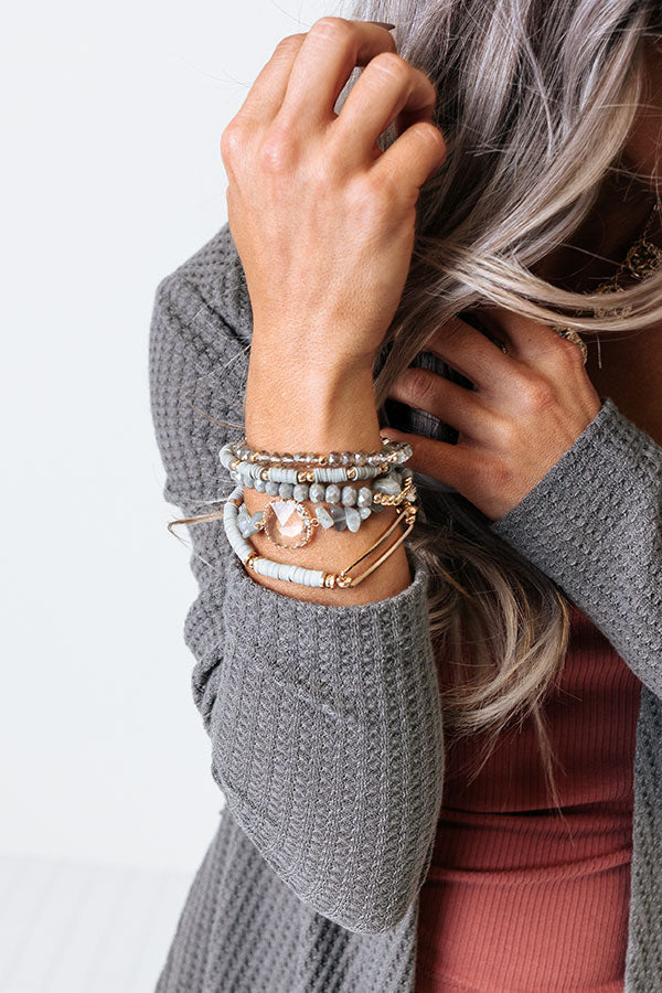Love This Feeling Bracelet Set In Grey Image - 1