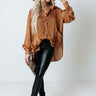 Jetting Up The Coast Satin Top In Copper Image - 1