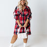 Happy Harvest Plaid Coat In Red Curves Image - 1