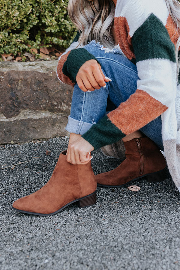 The Olette Faux Suede Bootie In Camel