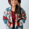 Skiing In Style Jacket In Teal Curves Image - 1