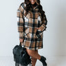 Happy Harvest Plaid Coat In Mocha Curves Image - 1