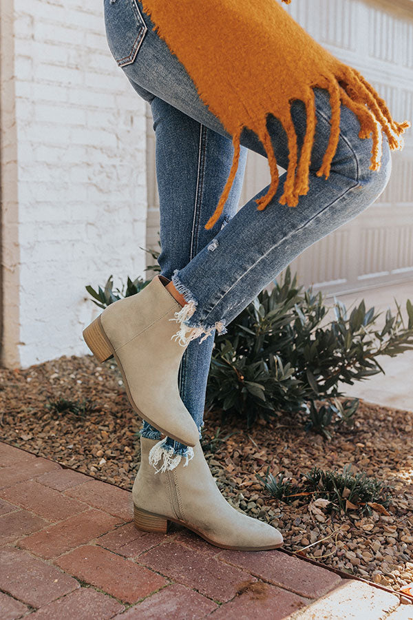 The Olette Faux Suede Bootie In Light Taupe