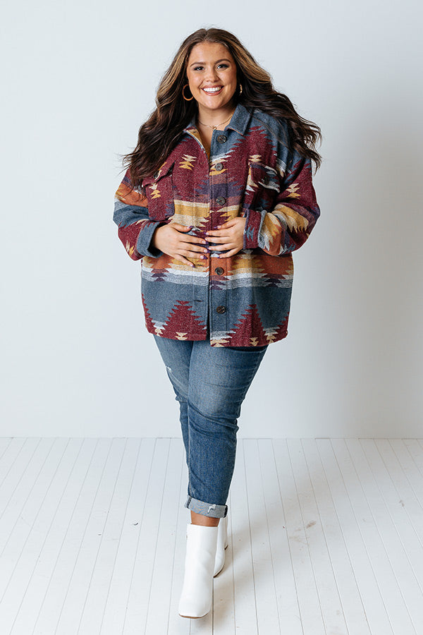 Skiing In Style Jacket In Wine Curves Image - 2
