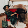 Napa Or Nothing Buffalo Check Poncho In Hunter Green Image - 1