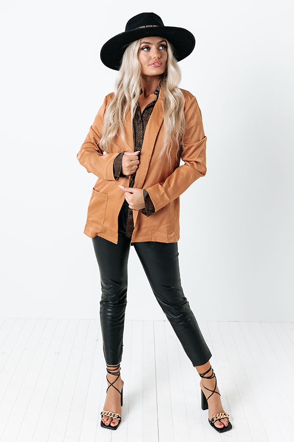 The Misten Satin Blazer In Copper Image - 1