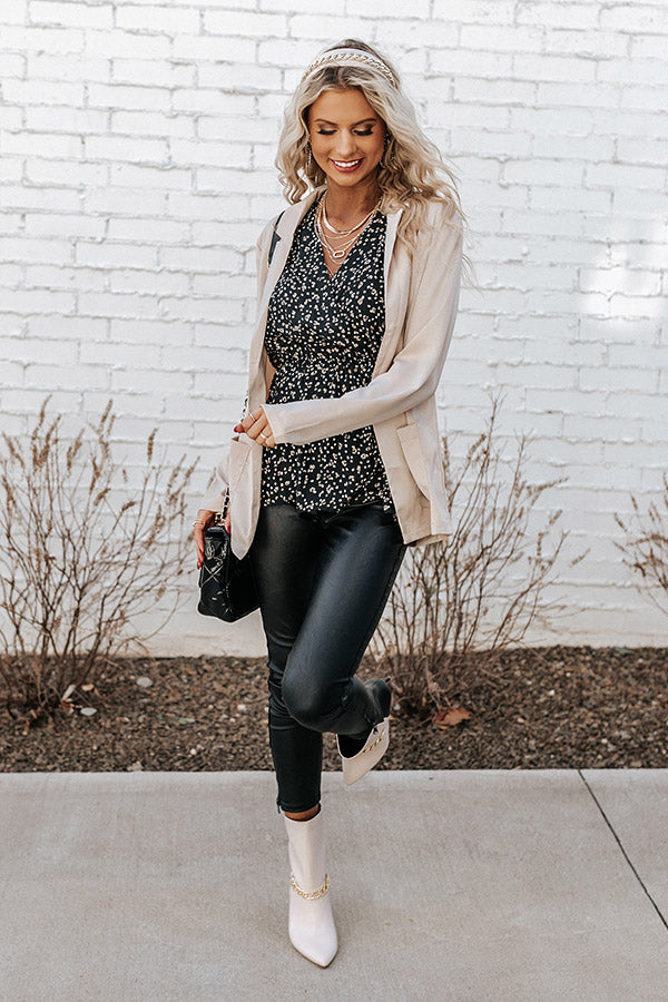 The Misten Satin Blazer In Birch Image - 2