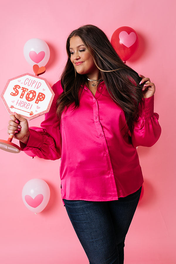 You Had Me At Cocktails Shift Top in Hot Pink Curves Image - 3