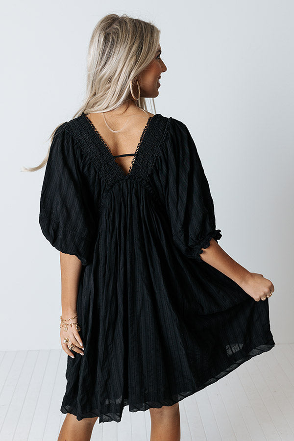 Writers Retreat Babydoll Dress In Black Image - 3