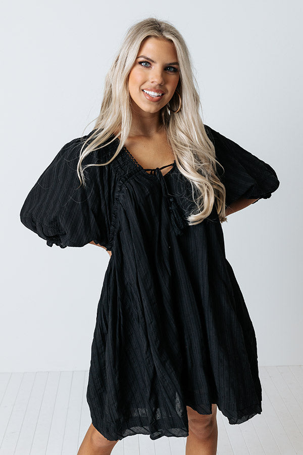 Writers Retreat Babydoll Dress In Black Image - 1