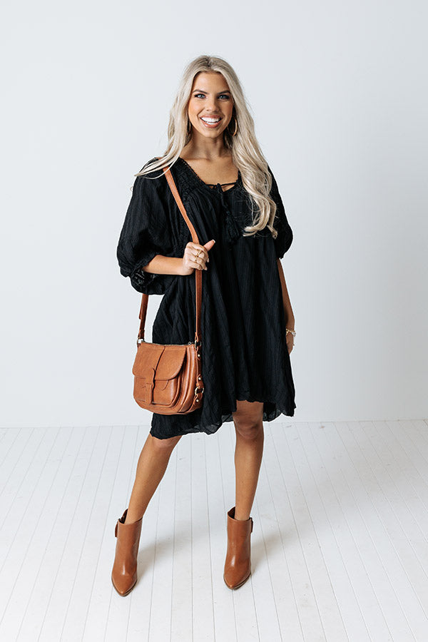 Writers Retreat Babydoll Dress In Black Image - 2