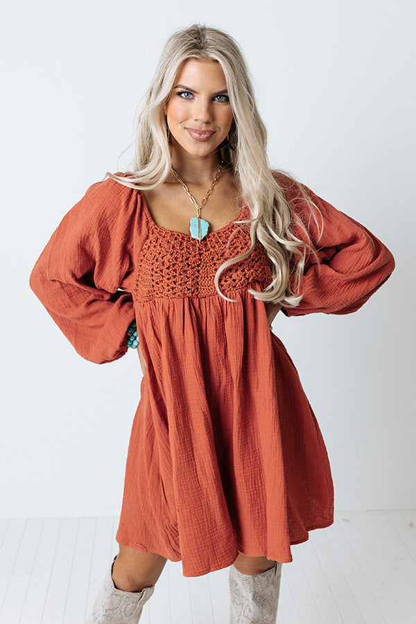Release Your Worries Dress In Rust Image - 1
