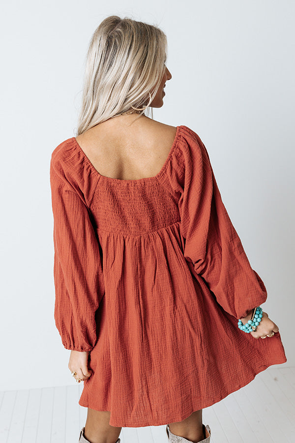 Release Your Worries Dress In Rust Image - 4