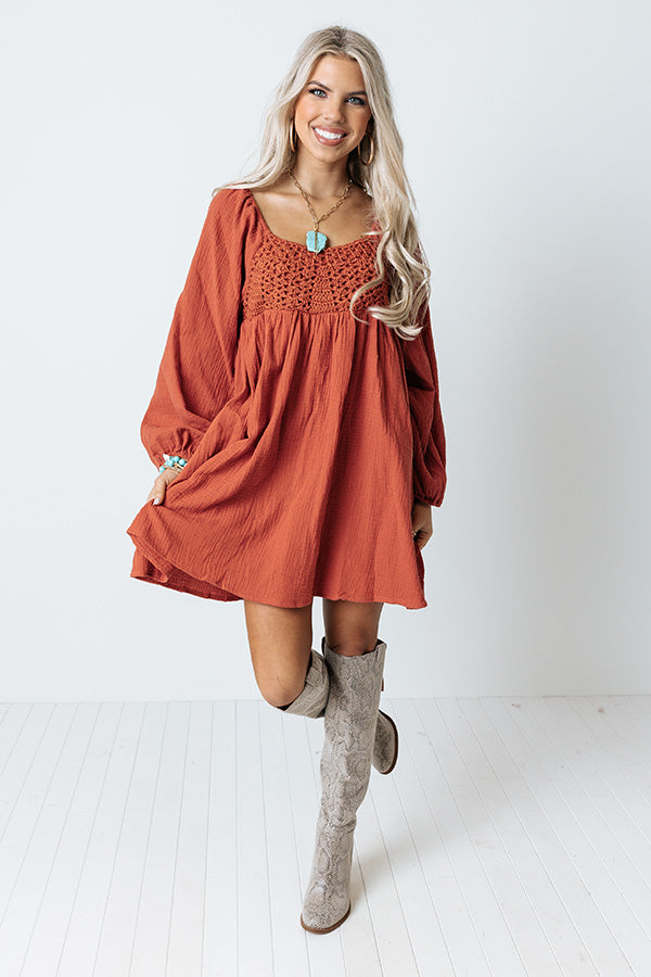 Release Your Worries Dress In Rust Image - 3