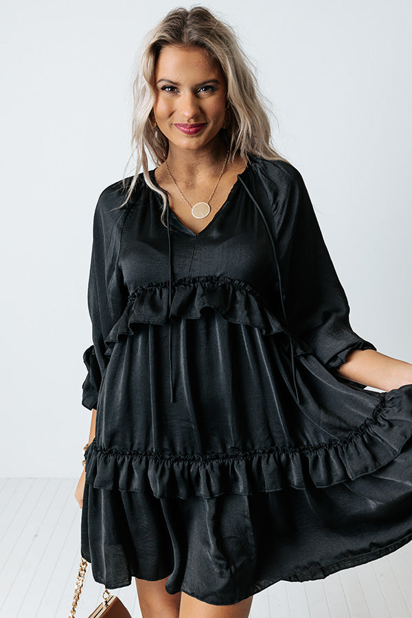 Never Stressed Babydoll Dress In Black Image - 1