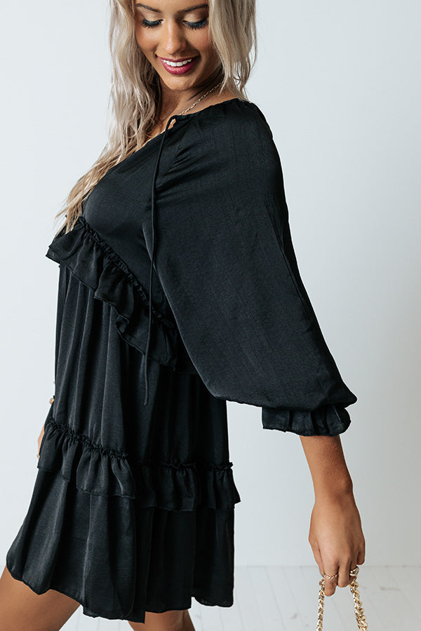 Never Stressed Babydoll Dress In Black Image - 3