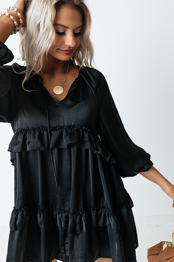 Never Stressed Babydoll Dress In Black Image - 4