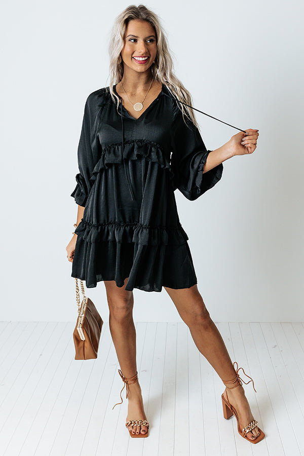 Never Stressed Babydoll Dress In Black Image - 2