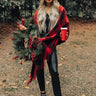 Napa Or Nothing Buffalo Check Poncho In Red Image - 1