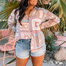 Chic On The Scene Button Up Top In Airy Blue Curves Image - 1