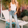 Risen The Jordie Midrise Distressed Flares In Light Wash Image - 1