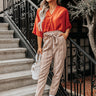 The Linford Plaid Pants In Warm Taupe Image - 1