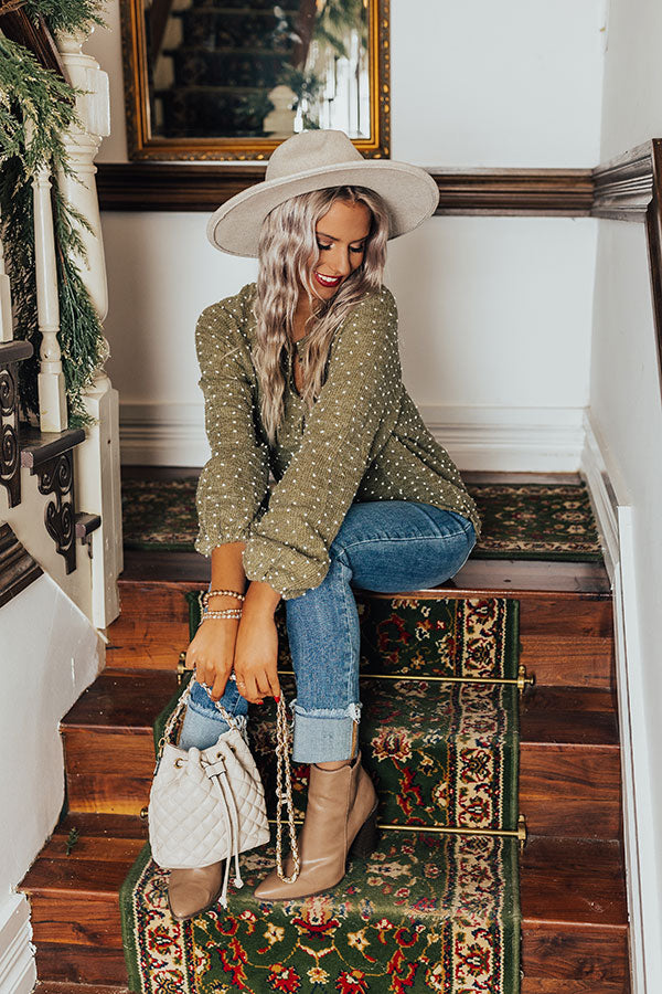 Forever Fated Knit Top In Sage